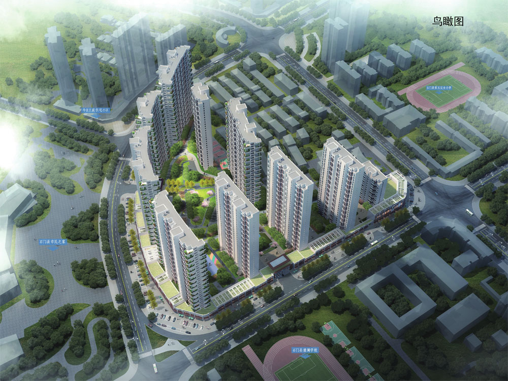 石门县金港广场实景图