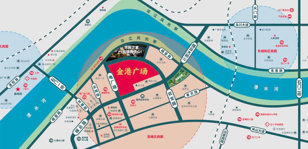 石门县金港广场区位图