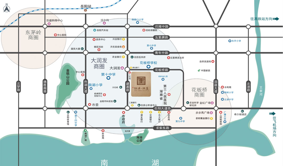 岳阳楼区恒源玖玺区位图