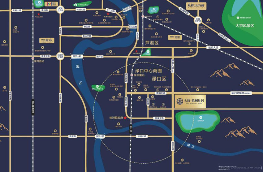 株洲市美的梧桐庄园区位图