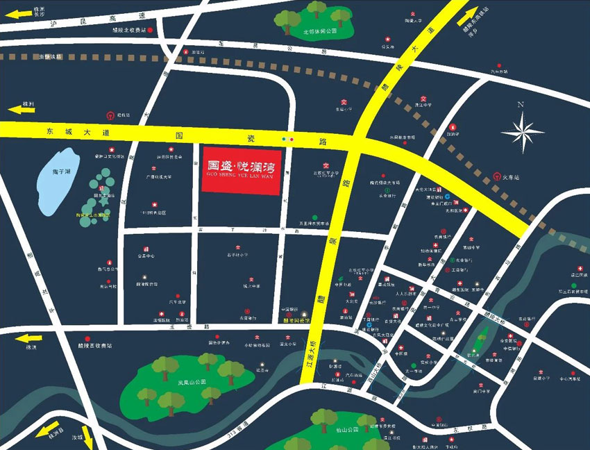 醴陵市国盛悦澜湾区位图