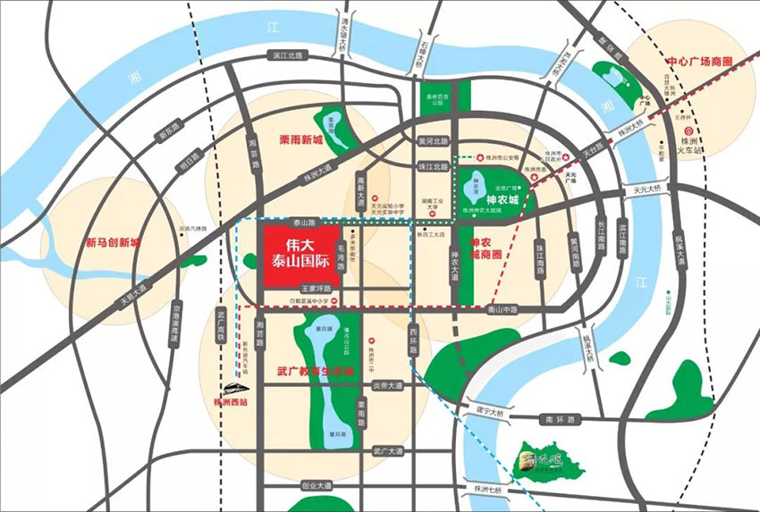株洲市泰山国际区位图