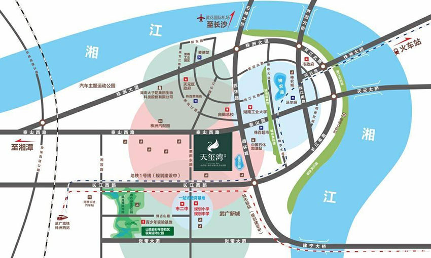 株洲市中房天玺湾区位图