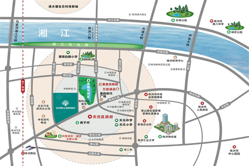 株洲市当代高科上品区位图