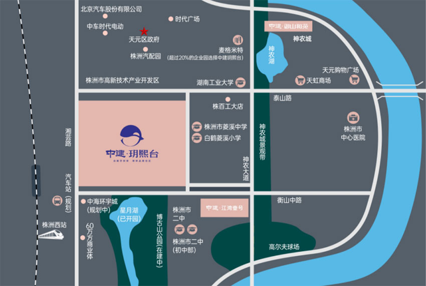 株洲市中建玥熙台区位图