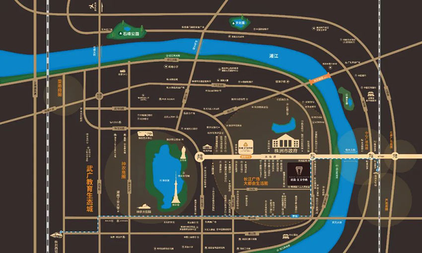 株洲市汇文中心区位图