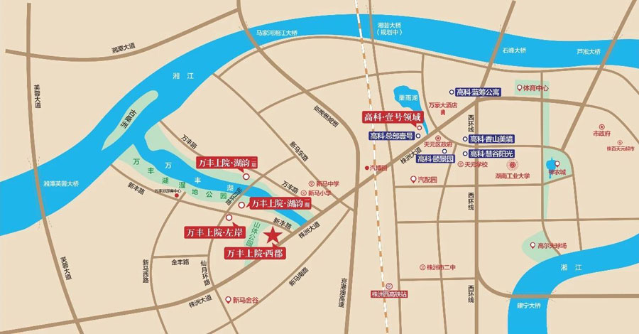 株洲市万丰上院西郡区位图