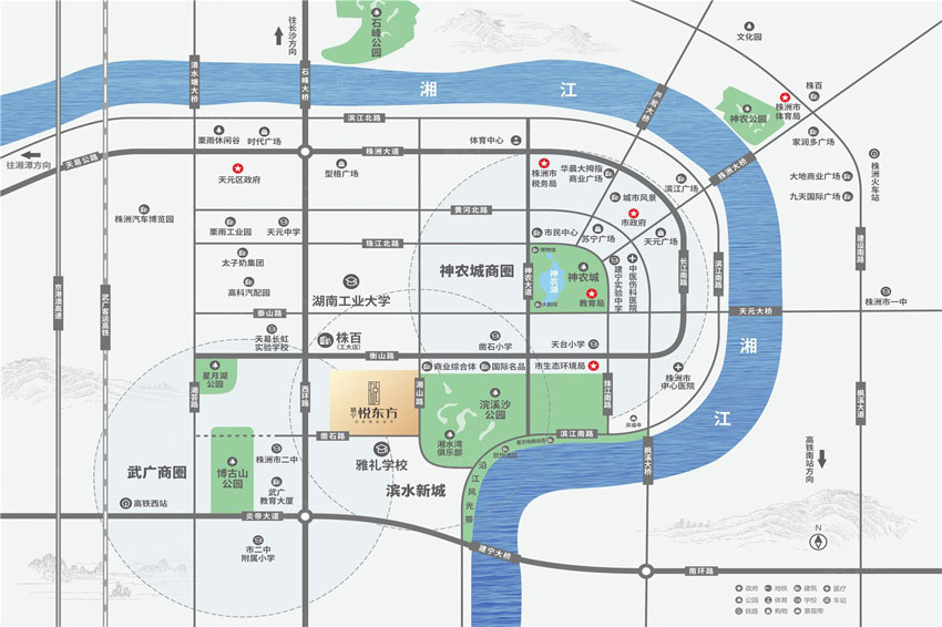 株洲市悦东方区位图
