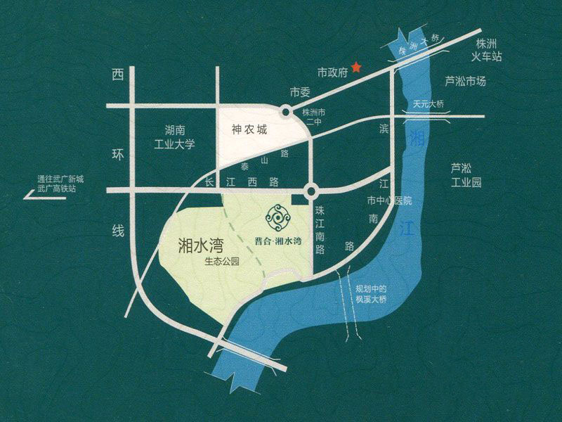 株洲市湘水湾区位图