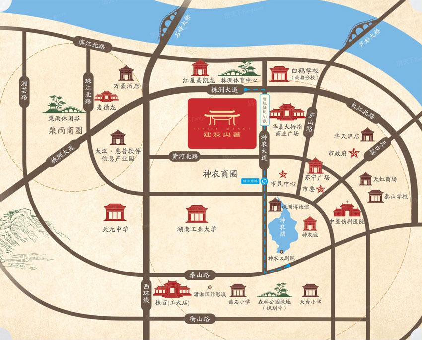 株洲市建发央著区位图