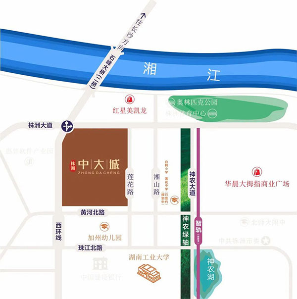 株洲市中大城区位图