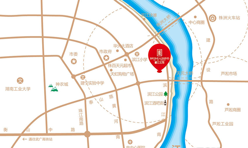 株洲市湘江公馆区位图