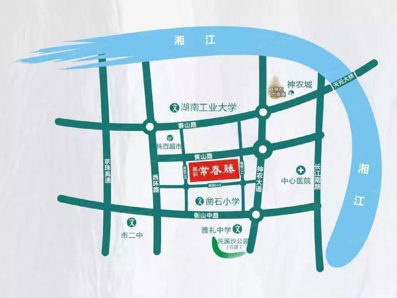 株洲市高科常春藤区位图