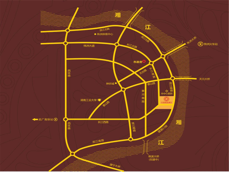 株洲市财富湘江区位图