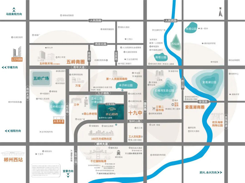 北湖区青云和著区位图