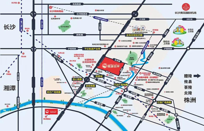 株洲市镜湖蓝岸区位图