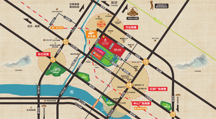 株洲市香江悦府区位图