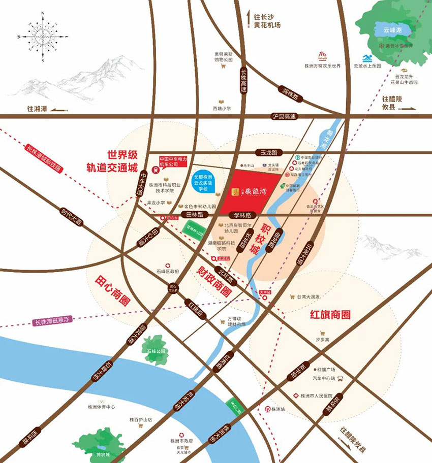 株洲市云发藏龙湾区位图