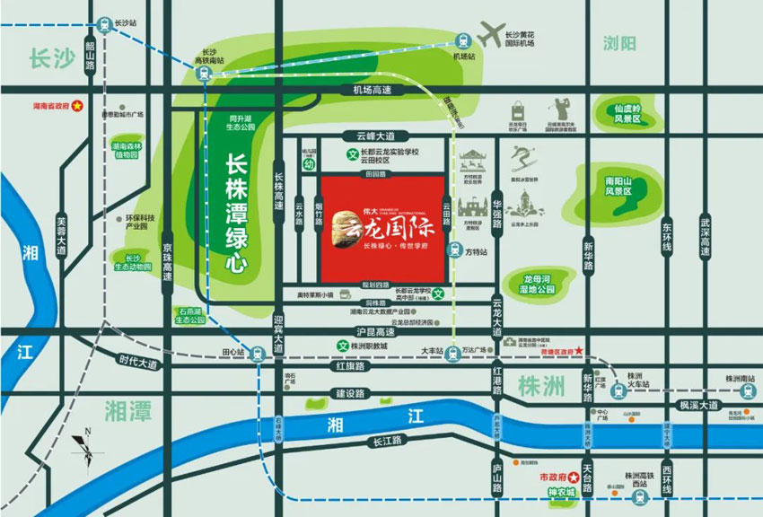 株洲市伟大云龙国际区位图