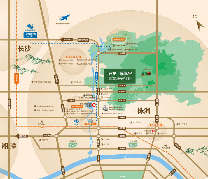 株洲市云龙凤凰谷区位图