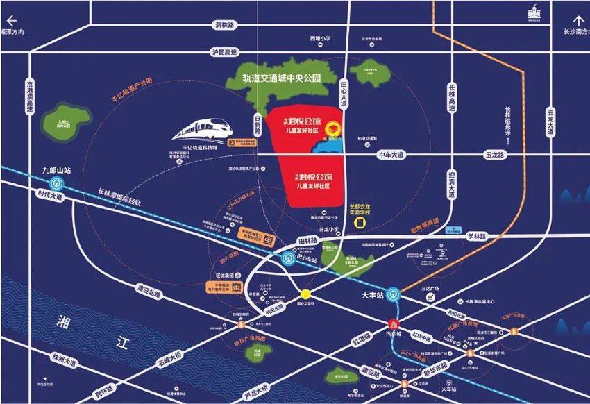 株洲市长房君悦公馆区位图