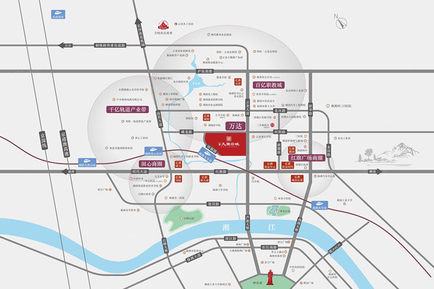 株洲市亿都九里云珑区位图