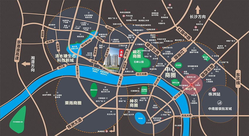 株洲市旭辉湘江汇区位图