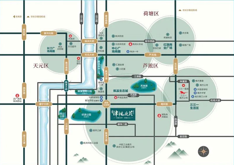 株洲市津枫庭苑区位图