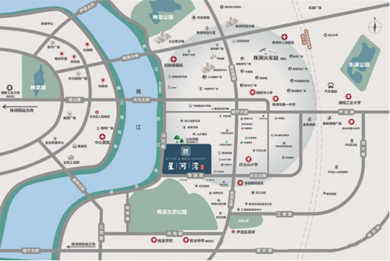 株洲市星河湾区位图