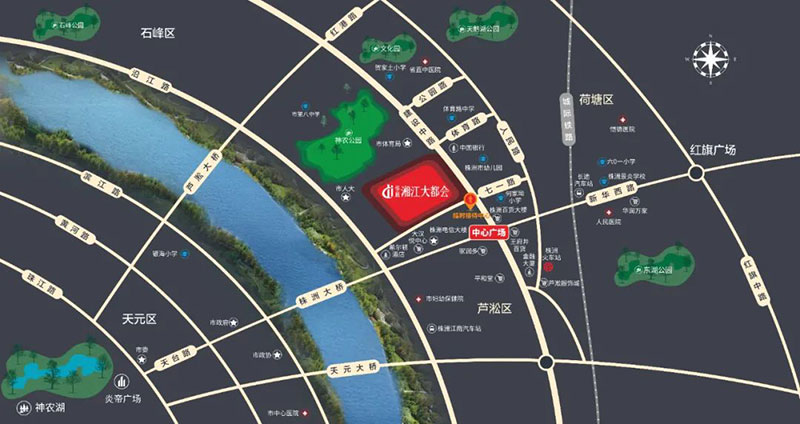 株洲市湘江大都会区位图