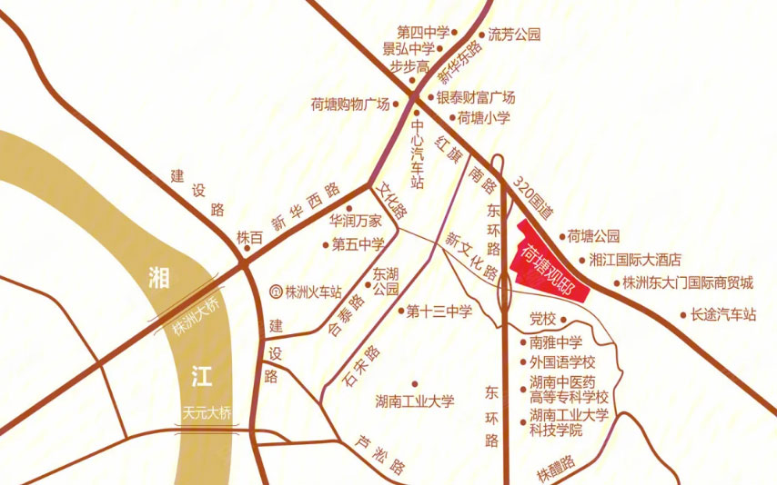 株洲市荷塘观邸区位图
