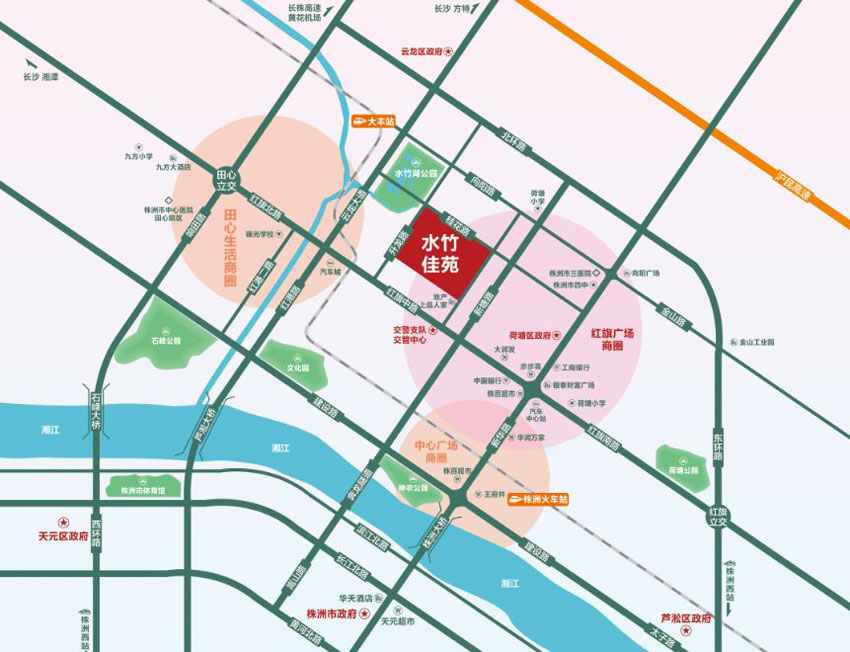 株洲市水竹佳苑区位图