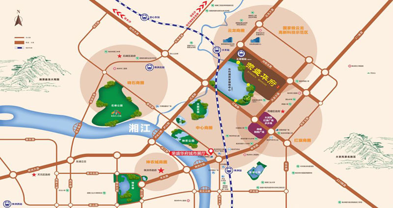 株洲市荣盛华府区位图