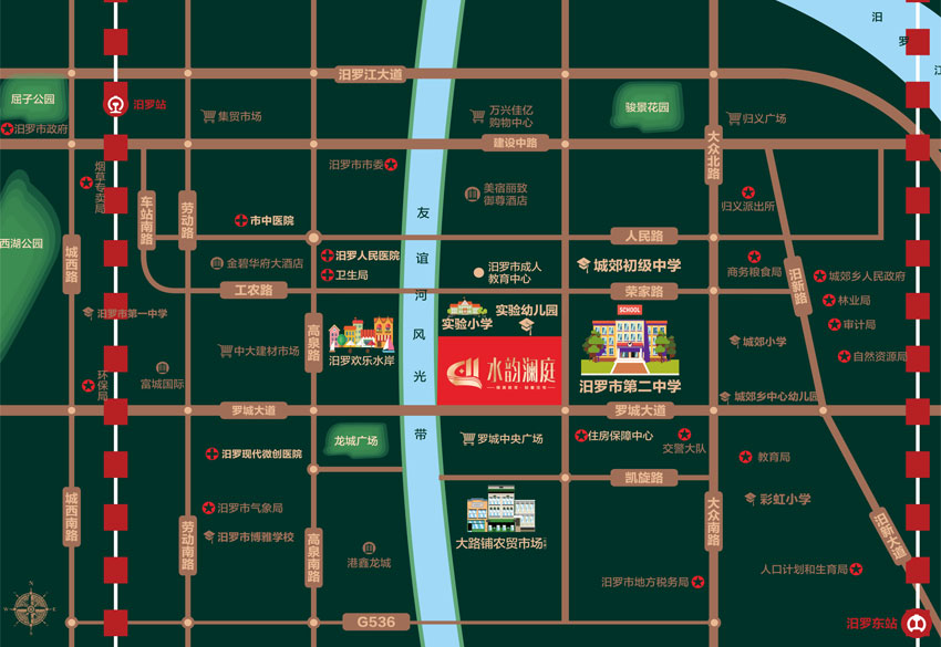 汨罗市水韵澜庭区位图