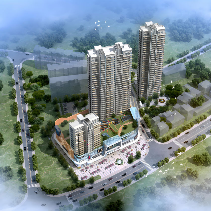 湘阴县东湖中央广场实景图