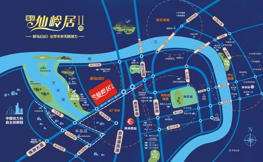 株洲市仙岭居区位图