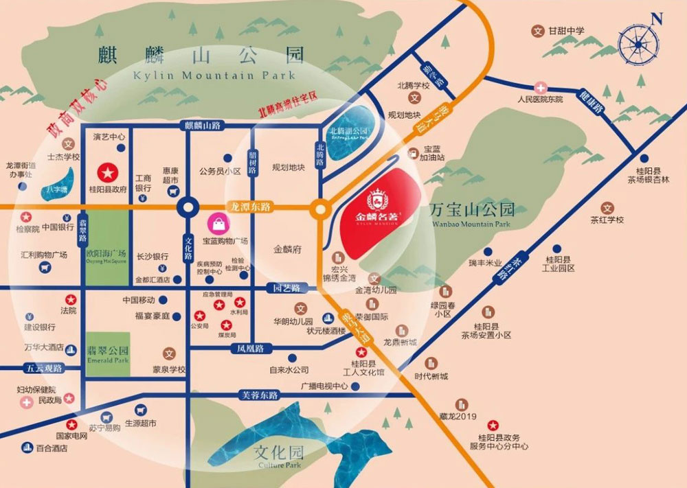 桂阳县金麟名著区位图