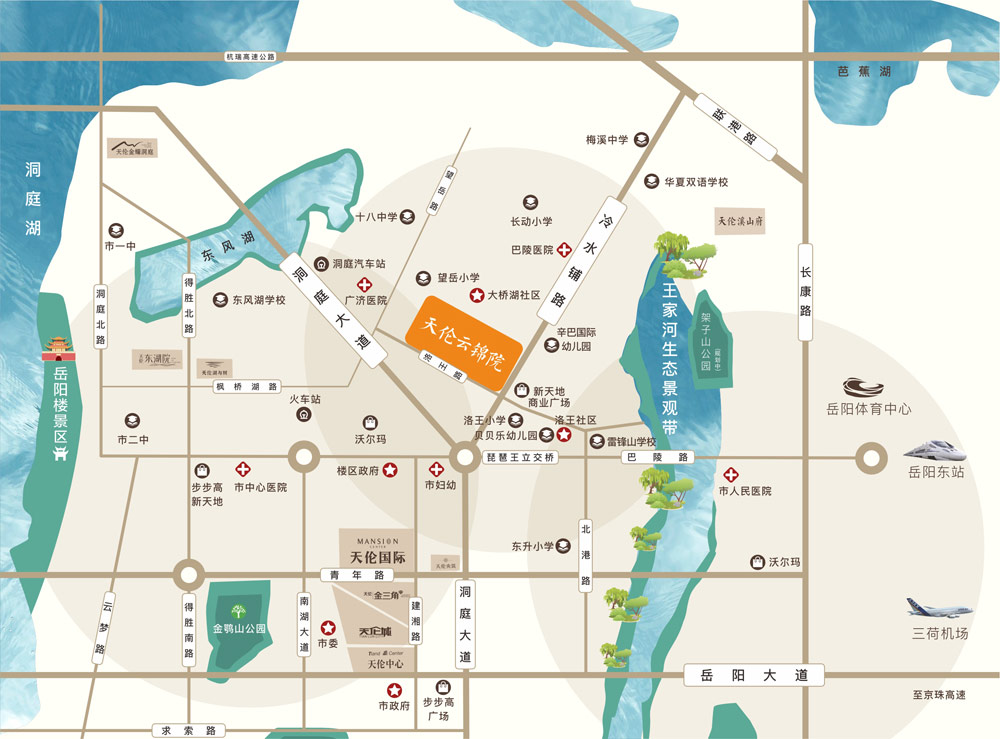 岳阳楼区天伦云锦院区位图
