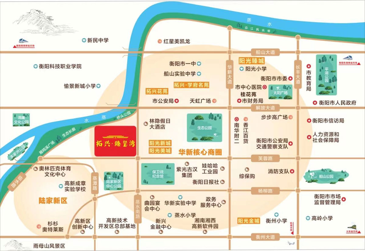 蒸湘区拓兴臻玺湾区位图