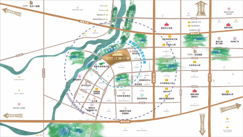 蒸湘区江樾云境区位图